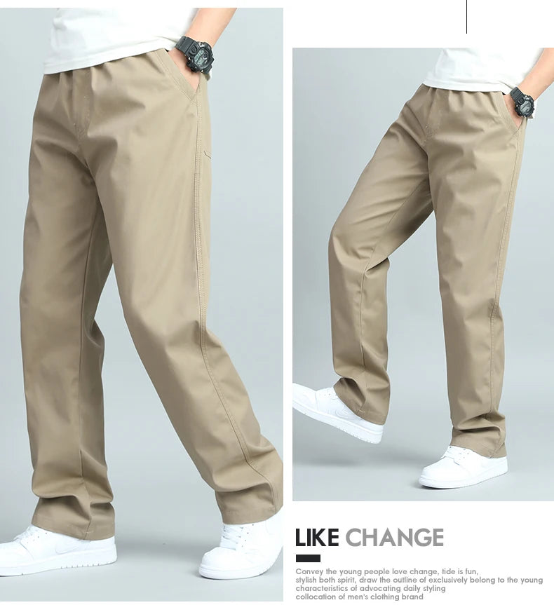 Herren Übergrößen Hose Baumwolle Casual Loose Fit Gerader Schnitt Cargohose – Sommer Herbst | Herrenmode Bequem