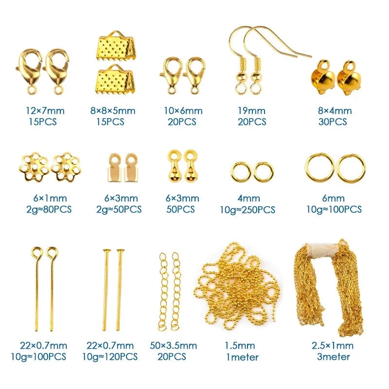 Komplettset zum Herstellen und Reparieren von DIY-Schmuck – Werkzeuge, Kupferdrähte, Drähte & Schmuckzubehör | Ideal für Anfängerinnen & Handarbeitskünstlerinnen