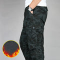 Herren Cargo Hose Winter Doppellagig Dickes Fleece Tarnung Taktisch Baumwolle Baggy Casual Warm | Cargo-Hose Tactical Premium Camouflage Fleece