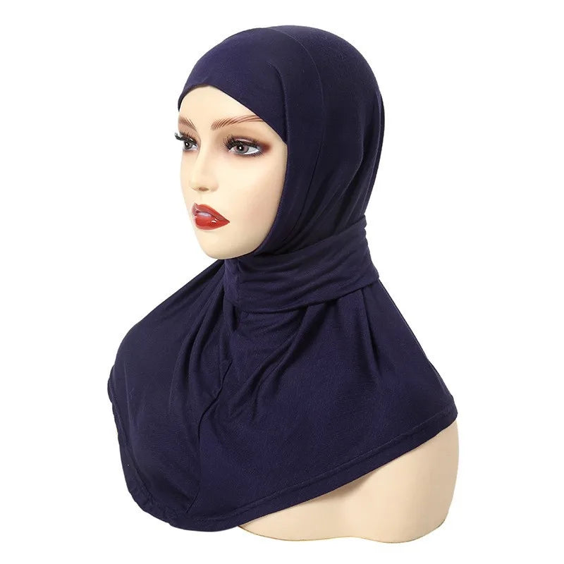 Hijab Femme Prêt-à-Porter Classique Bouton-Pression – Couvre-Chef Intégral Foulard & Turban Musulman
