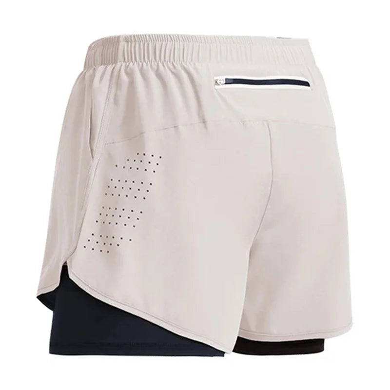 Short Sport Homme 2-en-1 Double Couche Sportswear Entraînement Plage Jogging Gym Running Été Respirant Séchage Rapide Confortable – Short Performance Premium | Mode Homme Sport Premium