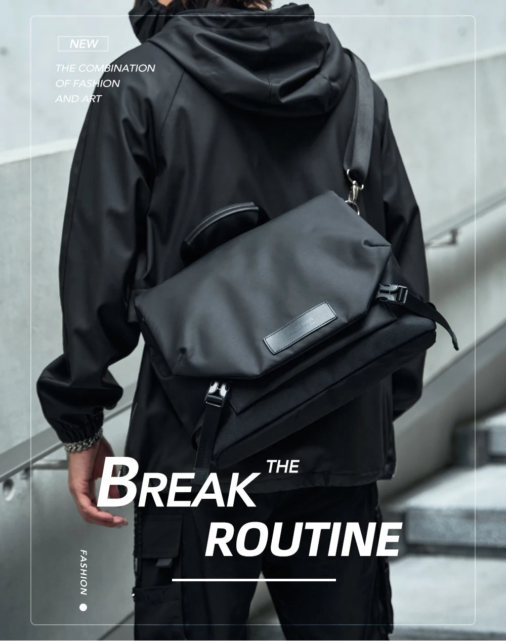 Sac Messenger Homme Laptop Imperméable – Sacoche Business Crossbody Grande Capacité Vélo École