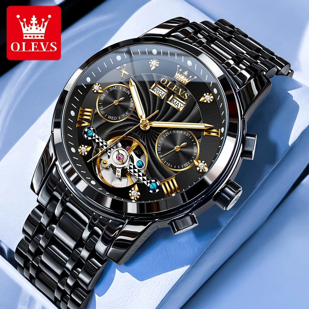 Montre Mécanique Automatique Luxe Homme OLEVS 7088 – Grand Cadran Lumineux Étanche Cadeau