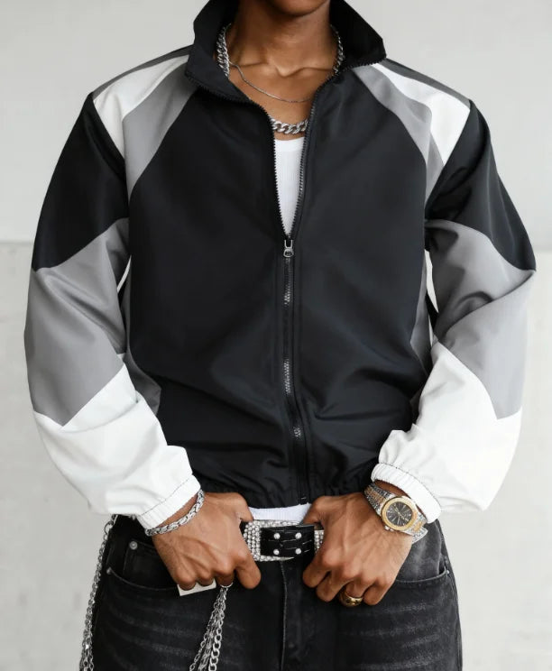 Veste Homme Color Block Légère Casual Voyage Coupe-Vent Résistante Tissu Premium Confortable Tendance | Veste Color Block Légère Premium