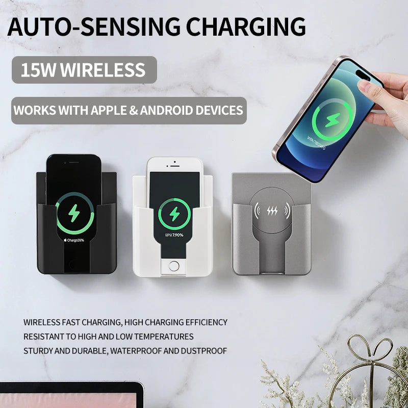 Chargeur Sans Fil Mural Encastré 15W Universel – Qi Charge Rapide AC 110-220V