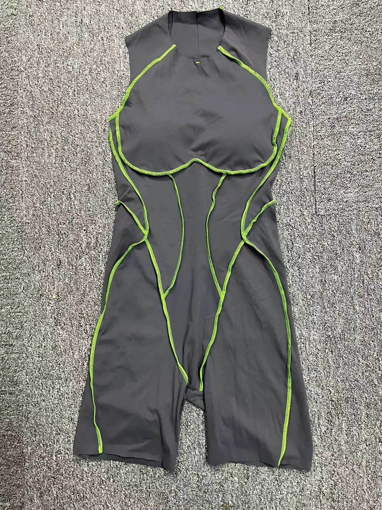 Bodysuit Yoga Push-Up Rembourré Bicolore - Combinaison Short V Butt Gainante Gym & Fitness Femme