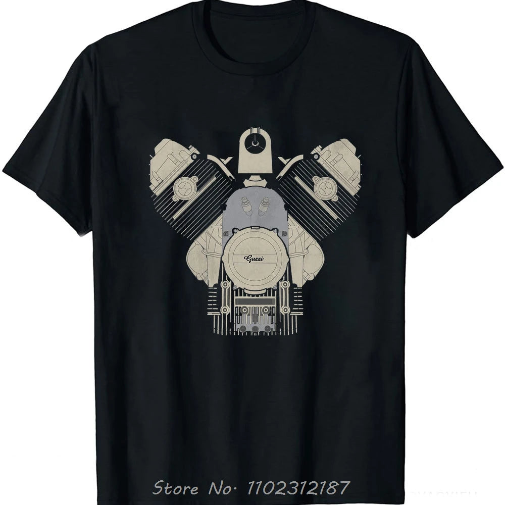 T-Shirt Homme Motard Boxer Engine R1200GS Adventure RT – Coton Casual Col Rond Fitness Tendance | Mode Moto Homme