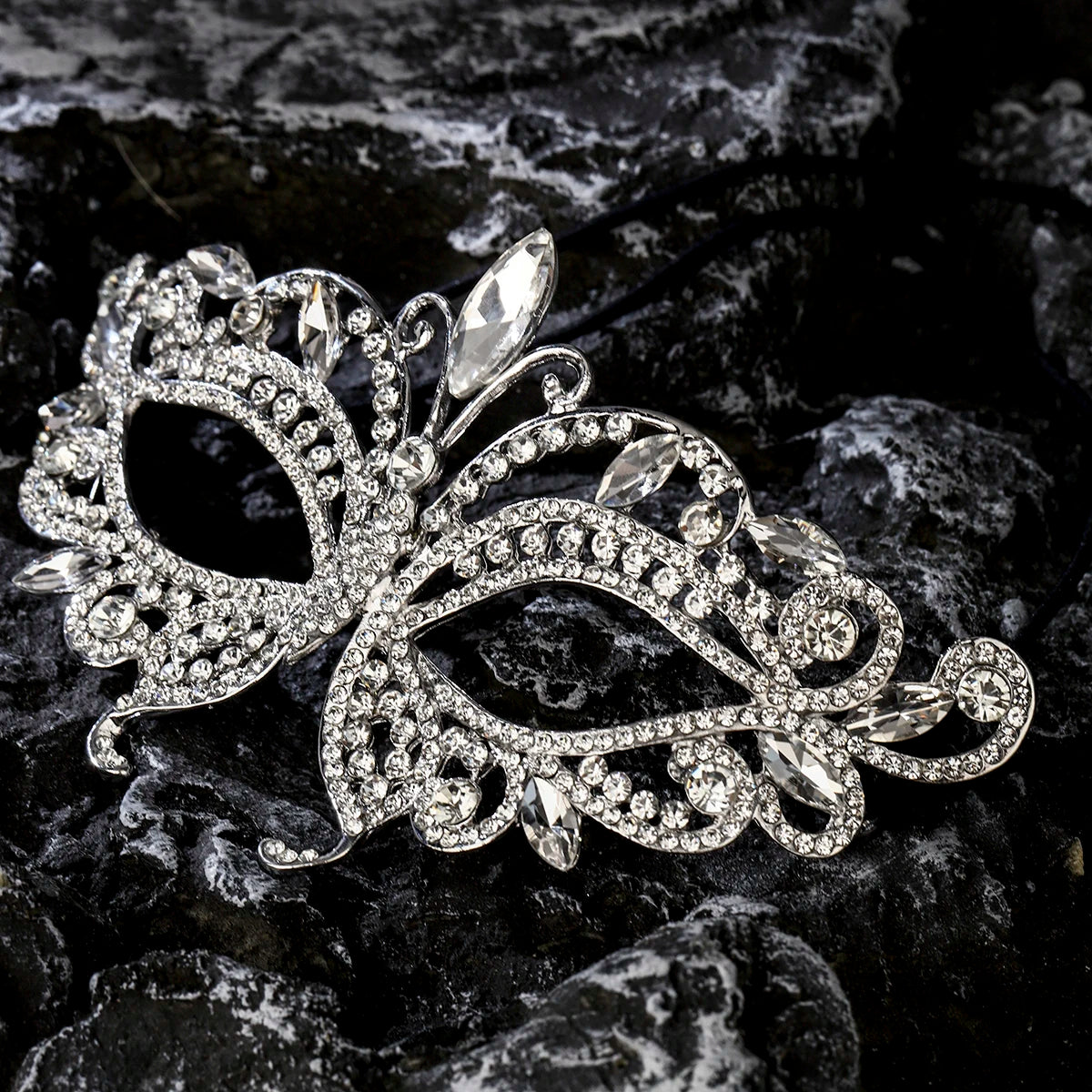Halbgesichtsmaske Schmetterling Strass - Maskerade, Halloween & Party