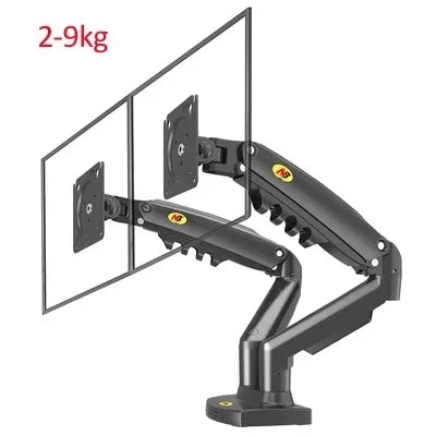 Support Double Écran NB A5C F160 – Bras Articulé à Ressort 10''-27'' | 360° Rotatif Bureau 2-9kg
