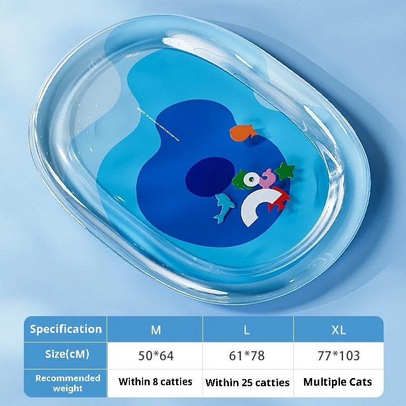 Tapis Rafraîchissant à Eau Chat & Chien – Lit Glacé Anti-Griffures Épais Grande Taille Été