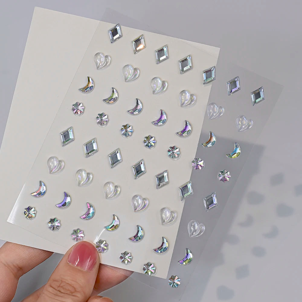 Stickers Strass Visage – Tatouages Temporaires Glitter Diamant | Fête & Maquillage