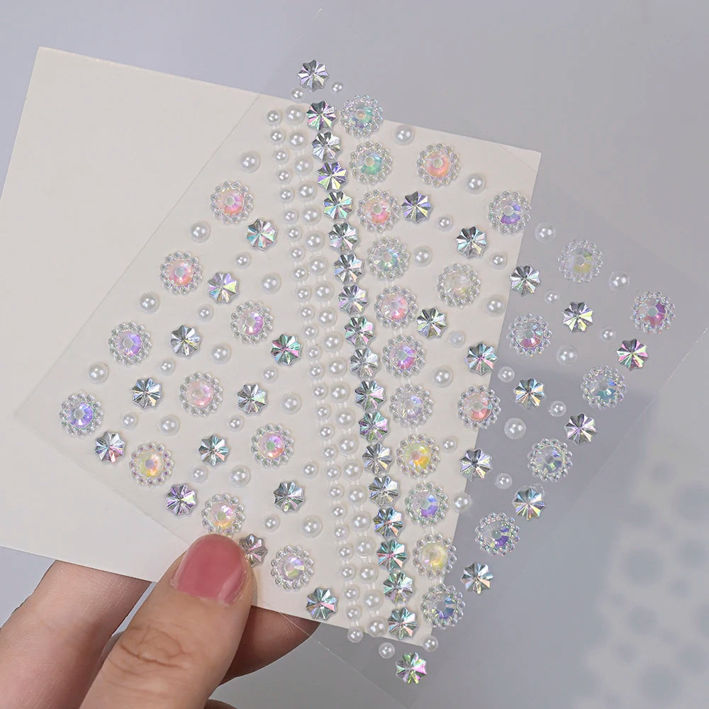 Stickers Strass Visage – Tatouages Temporaires Glitter Diamant | Fête & Maquillage