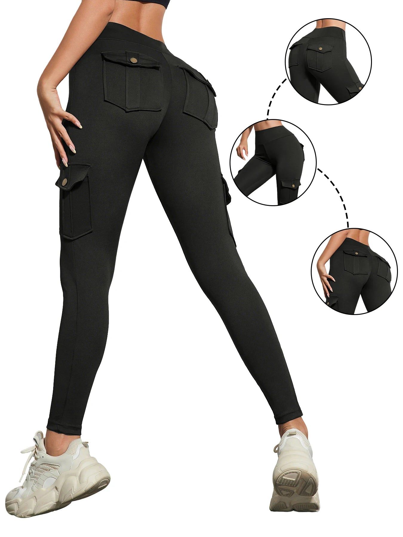 Leggings Gainants Avec Poches Femme - Effet Push-Up, Fitness & Streetwear | Lot 1 ou 3