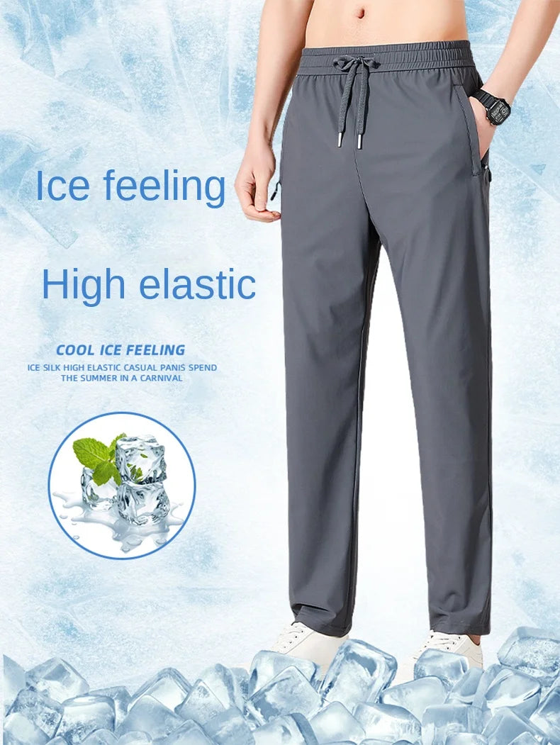 Herren Hose Eisseide Leicht Sommer – Stretch Atmungsaktiv Gerader Schnitt Loose Business Casual & Outdoor | Premium Herrenmode