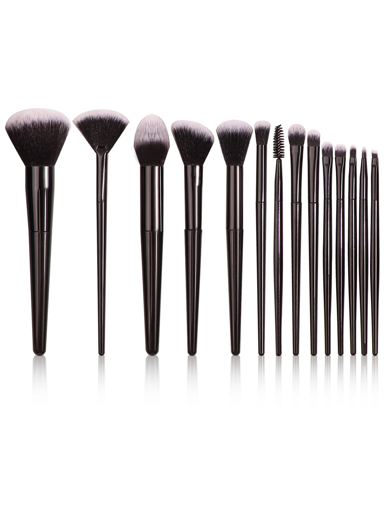 Set Pinceaux Maquillage Noir Professionnel Ultra-Doux – Blush, Fond de Teint, Correcteur & Fards à Paupières | Accessoire Beauté Femme