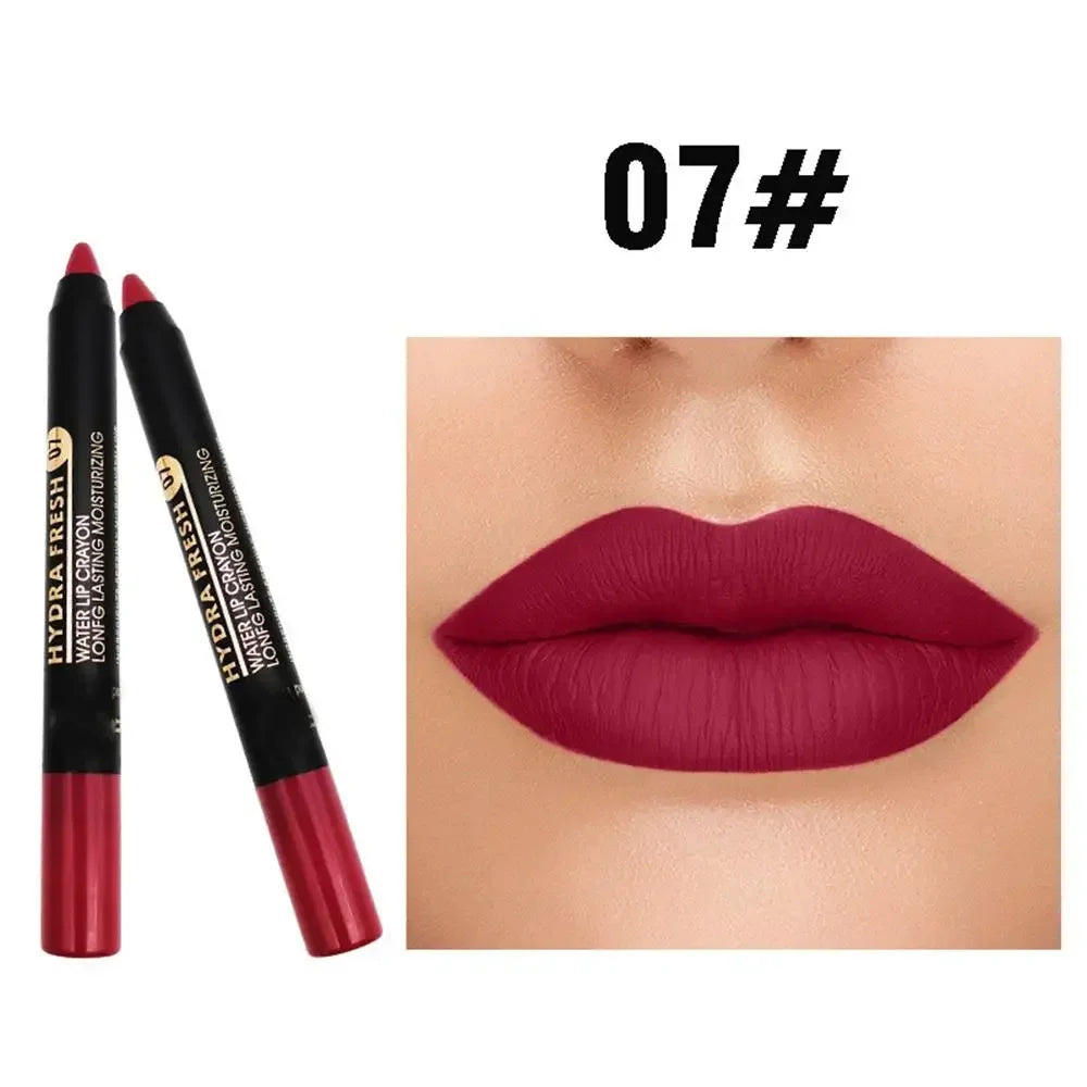 Crayon Rouge à Lèvres Mat Velvet 9 Couleurs – Longue Tenue Waterproof | Lip Tint Nude Hydratant Sexy