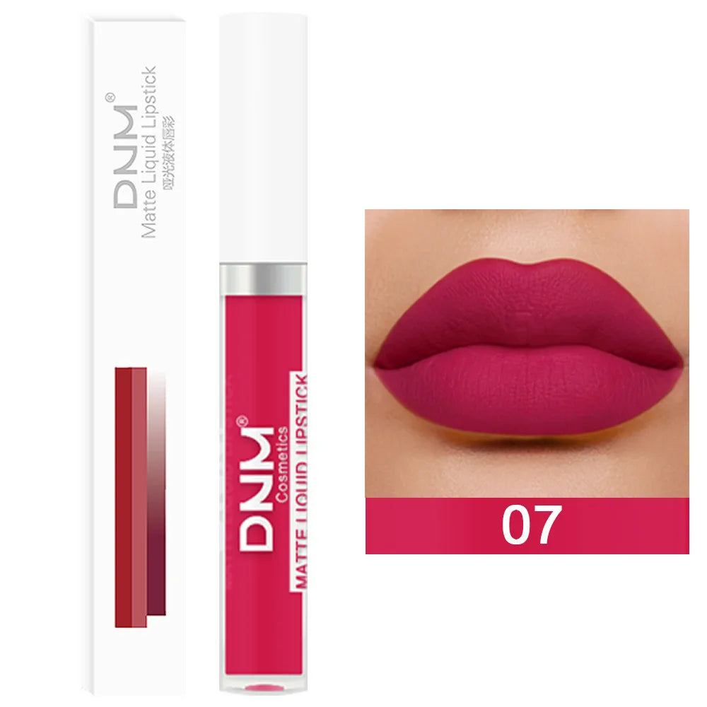 Gloss Velvet Mat DNM 18 Couleurs – Waterproof Longue Tenue | Lip Tint Nude, Rouge & Violet