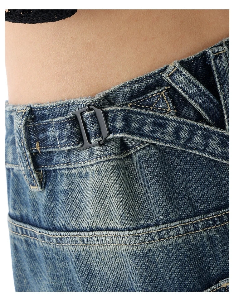 Jean Baggy Femme Taille Haute Boutons Vintage Style Américain Slim Casual Automne – Duomofu | Jean Chic Décontracté Mode