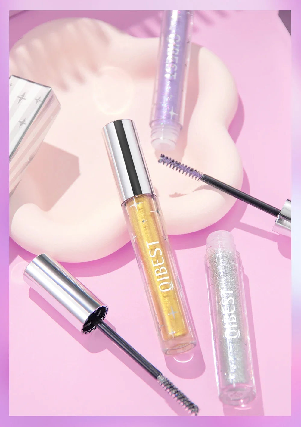 Mascara Diamond Galaxy Paillettes Glitter – Waterproof Longue Tenue Courbe & Volume | Shimmer Maquillage Cils
