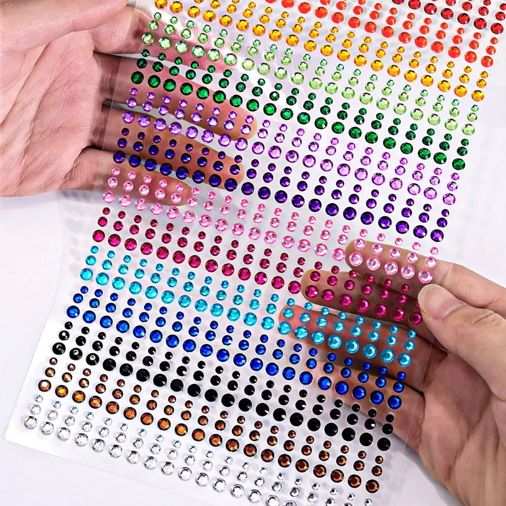 900 Strass Perle Visage 3/4/5mm – Stickers Autoadhésifs Waterproof | Bijoux Maquillage Mariage & Fête