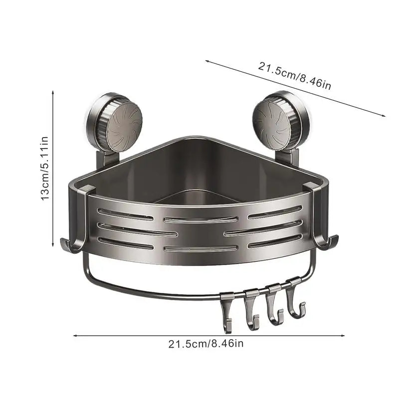 Étagère Douche Angle Triangulaire Sans Perçage – Ventouse Murale, Rangement Salle de Bain & Douche | Coin Pratique