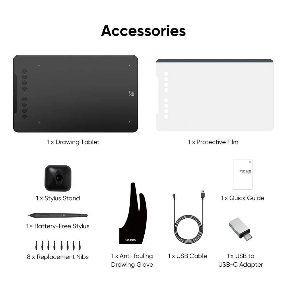 XPPen Deco 01 V3 Tablette Graphique 10x6'' – Dessin, Visioconférence & E-Learning | Compatible PC & Mac