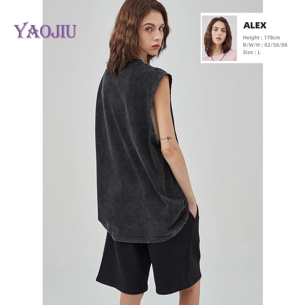 Débardeur Unisexe Y2K 100% Coton Vintage Noir Hip Hop Punk Rock Sans Manches Gothic Goth Vest Alternatif Tendance – Débardeur Y2K Premium Vintage Goth | Mode Unisexe Y2K Alternatif Premium