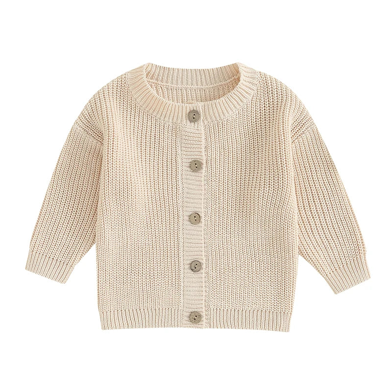Gilet Cardigan Bébé Tricoté Coton Unisexe – Pull Printemps Automne Enfant Garçon Fille