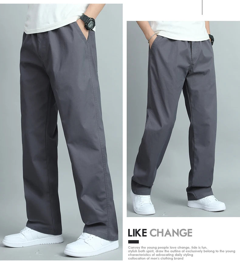 Herren Übergrößen Hose Baumwolle Casual Loose Fit Gerader Schnitt Cargohose – Sommer Herbst | Herrenmode Bequem
