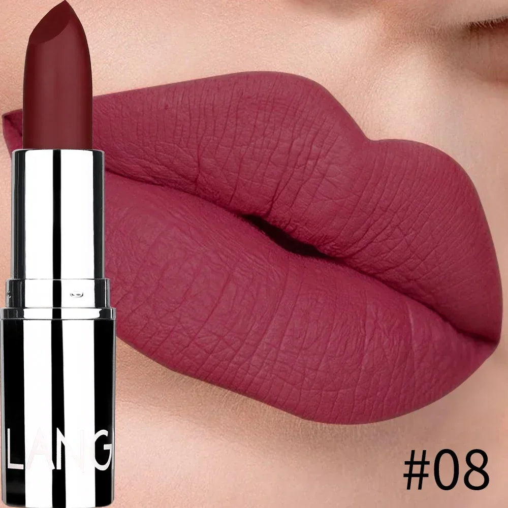 Rouge à Lèvres Mat Velours – 8 Couleurs Longue Tenue | Waterproof Nude