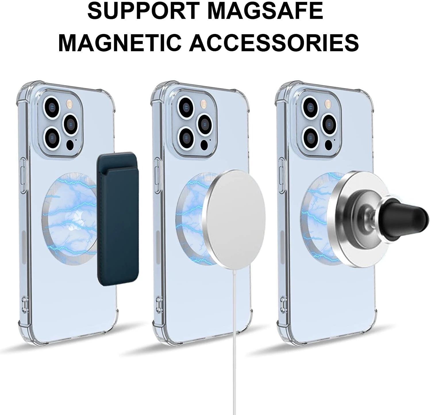 Plaque Métallique Magnétique Magsafe – Support Voiture Universel iPhone 12 13 Pro Max