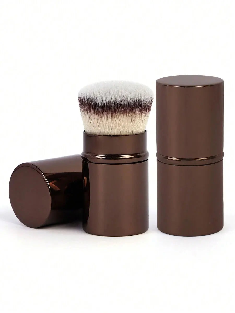 Pinceau Rétractable Professionnel Visage – Blush, Fond de Teint & Poudre Libre | Poils Synthétiques Ultra-Doux