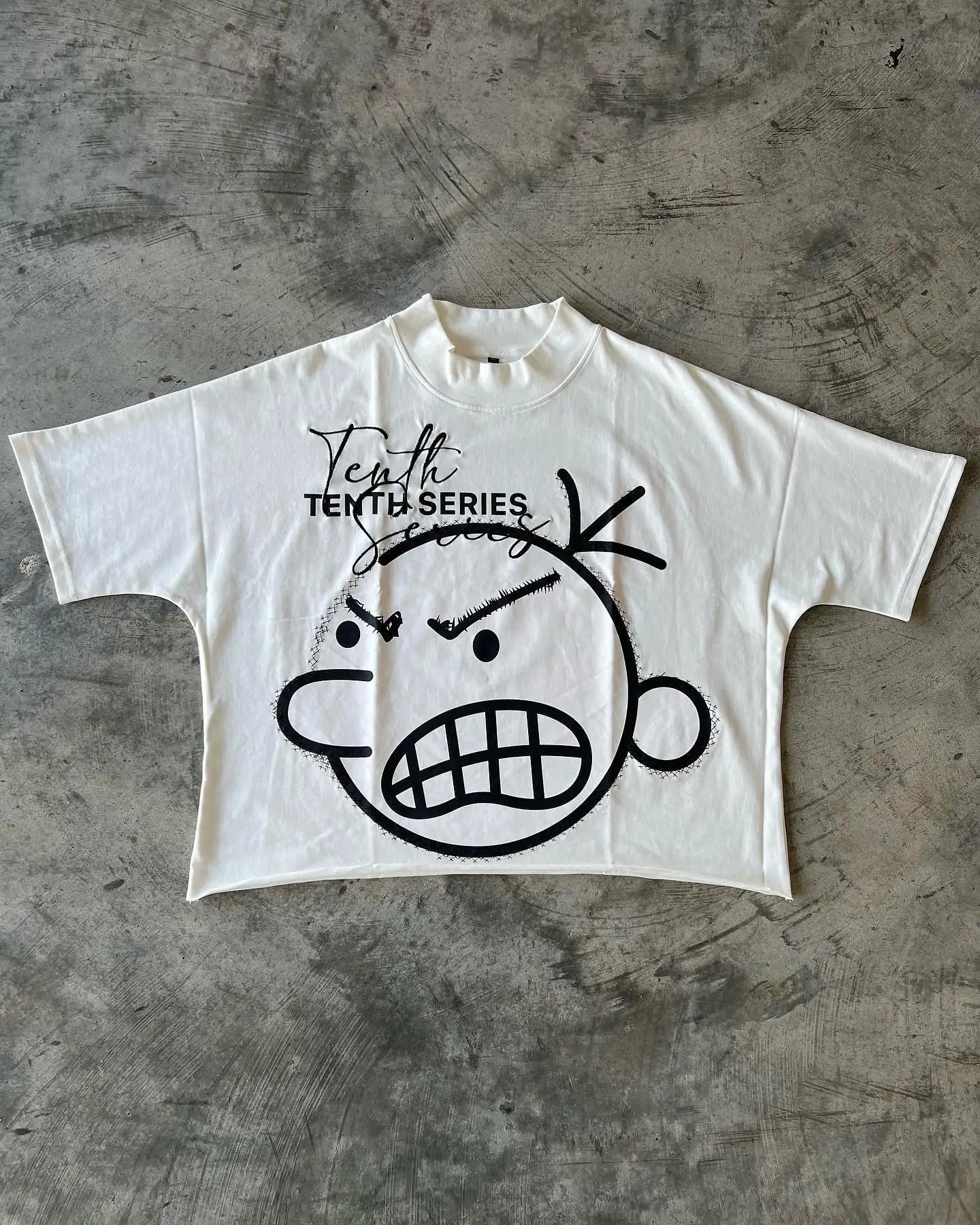 T-Shirt Oversize Unisexe Imprimé Aesthetic Y2K Gothic Gris – Manches Courtes Hip Hop Casual | Été