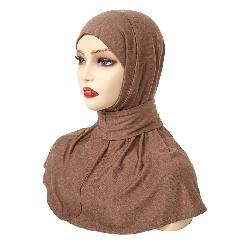 Hijab Femme Prêt-à-Porter Classique Bouton-Pression – Couvre-Chef Intégral Foulard & Turban Musulman
