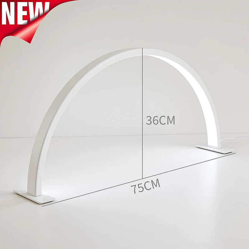Lampe Annulaire LED Demi-Lune Bureau – Luminosité Réglable Salon Cils Tatouage Ongles | Lampe Maquillage Professionnel