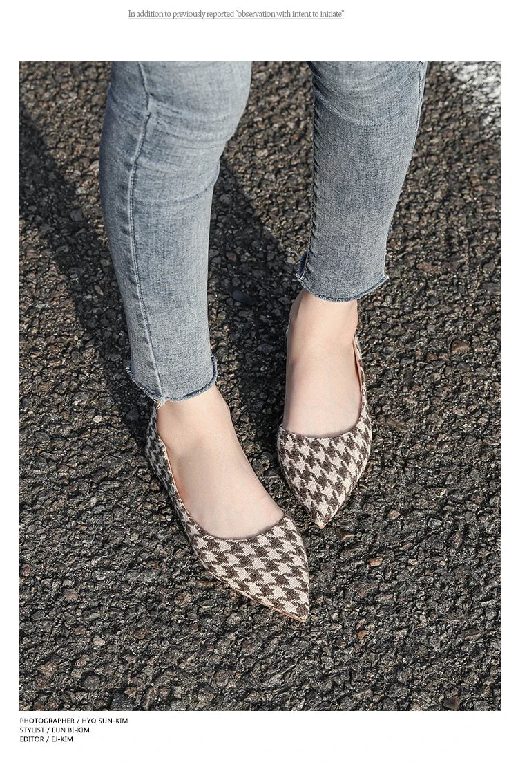Ballerines Bout Pointu Flock Slip-on 2025 – Talon Plat Couleur Unie Tailles 31 à 46