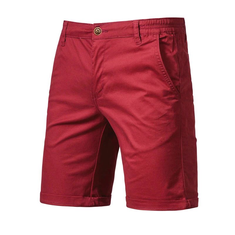 Short Homme 100% Coton Couleur Unie Ceinture Élastique Casual Business Social Plage Été Haute Qualité 10 Coloris Disponibles – Short Premium Multifonction | Mode Homme Été Premium