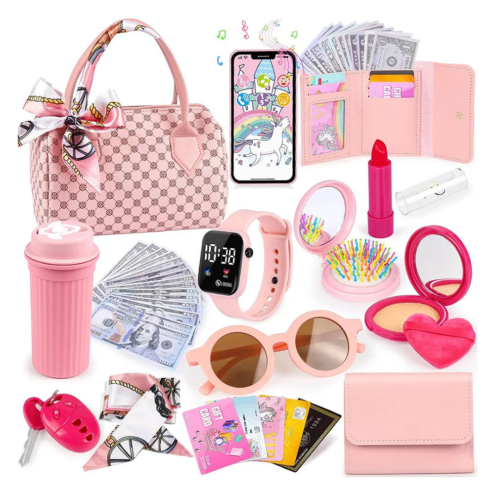 Sac à Main Princesse Enfant – Kit Jeu de Rôle Maquillage | Cadeau Noël Anniversaire