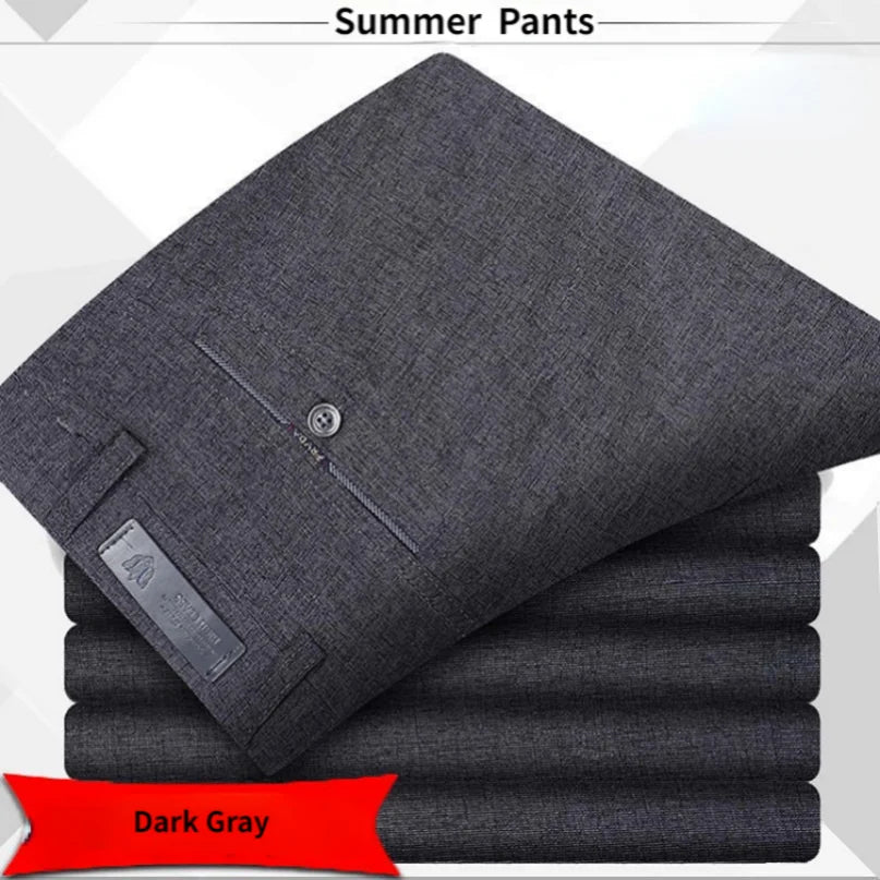 Pantalon de Costume Homme Haute Qualité Taille Haute Classique Business Casual Été Printemps Automne – Pantalon Élégant Professionnel | Mode Homme Premium