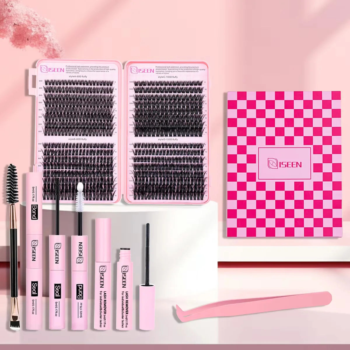 Kit Extensions Cils DIY Clusters Wispy – Colle, Scellant & Pince | Pose Maison