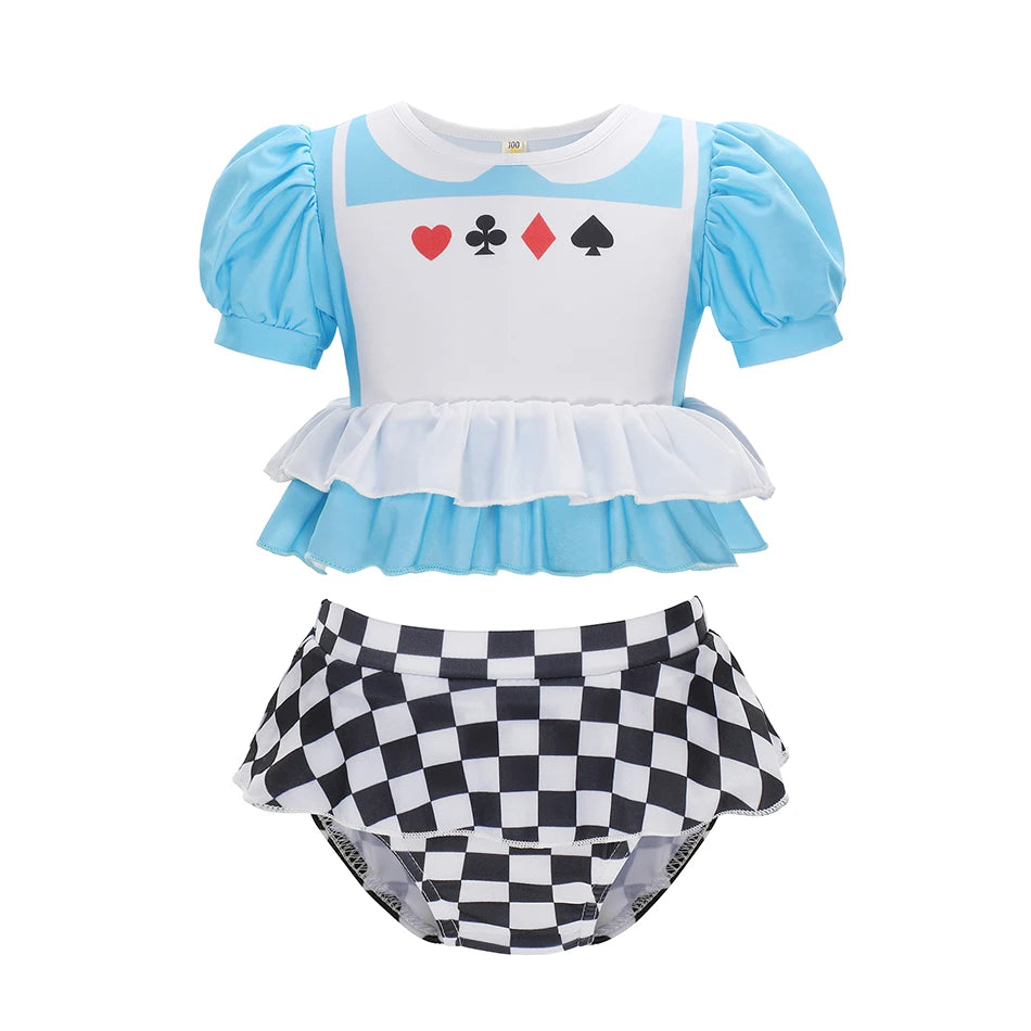 Maillot de Bain Fille Princesse Sirené – Costume Plage Piscine Été Enfant Anna Elsa Raiponce Mirabel