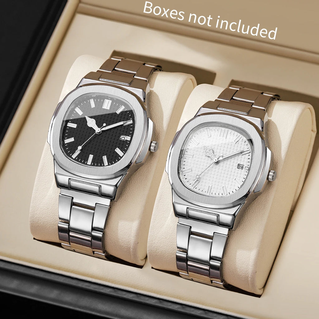 Lot 2 ou 4 Montres Homme Business Quartz Carré Calendrier – Set Fashion Casual Sans Boîte