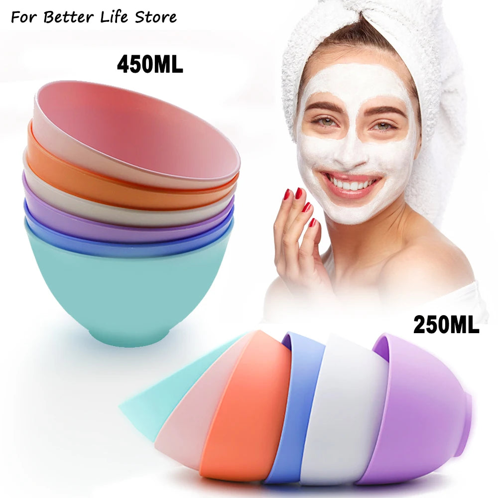 Bol Masque Facial en Silicone Souple – DIY Skincare, Huiles Essentielles, 2 Tailles & 6 Couleurs | Facile à Nettoyer