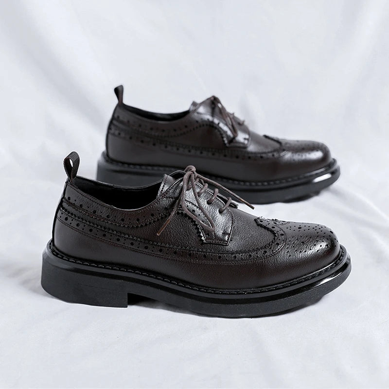 Brogues Oxfords Patent Leather Homme – Lacets Formal Noir Mariage Fête Dress Shoes