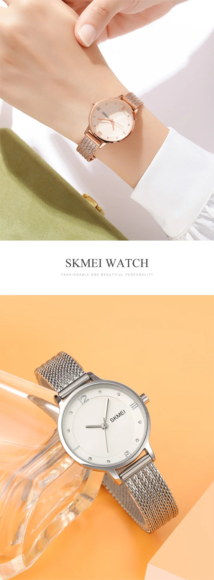 Montre Femme SKMEI 1874 Quartz Japonais Bracelet Acier Inoxydable – Fashion Luxe Élégante