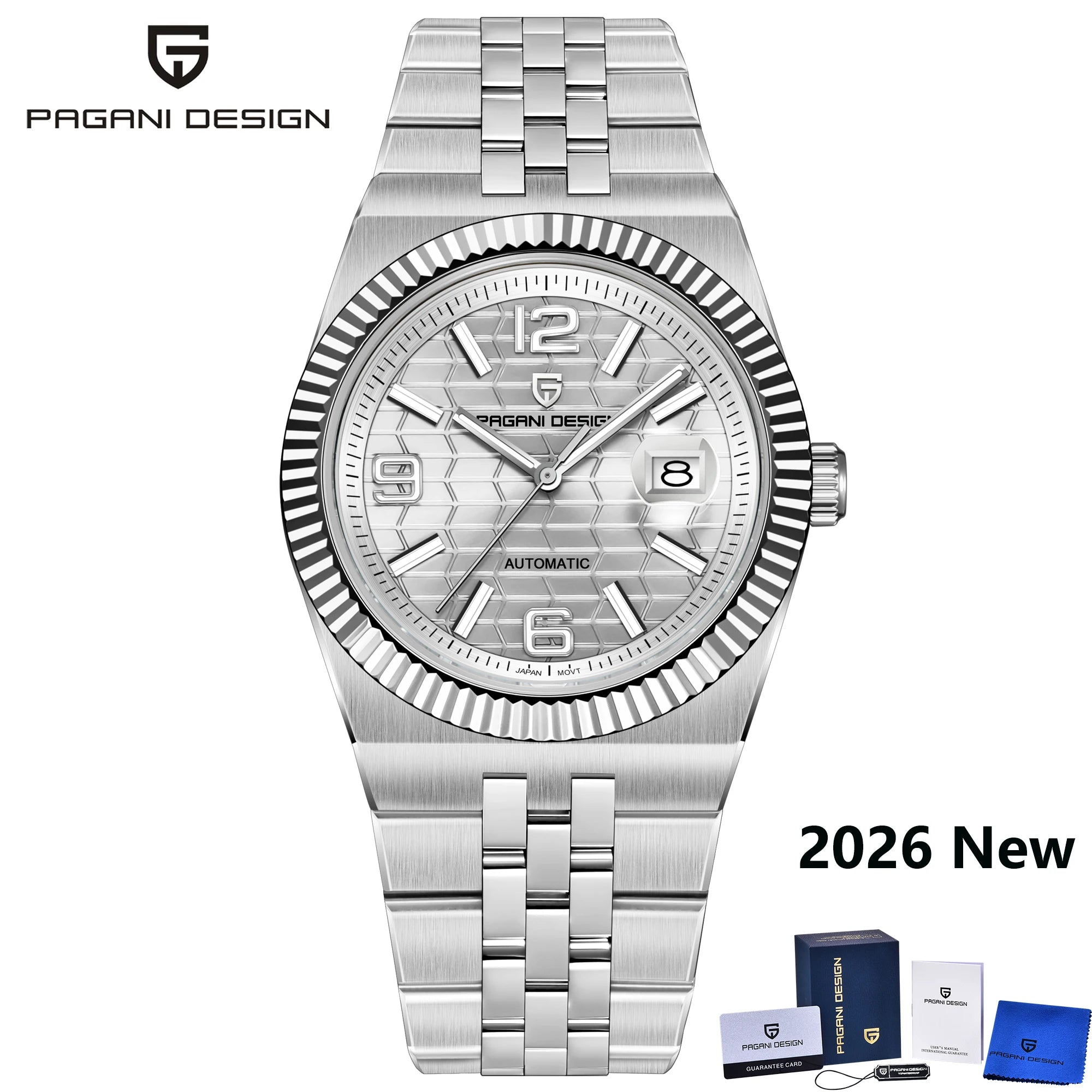 Montre Homme Luxe PAGANI DESIGN 2026 Automatique Cadran 3D Losange Verre Saphir – Business Fashion