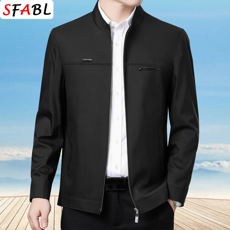 Blazer Homme Luxe Business Casual Zippé Uni Qualité Premium Bureau Manteau Printemps Automne Grande Taille 3XL – Veste Élégante Mode | Mode Homme Premium