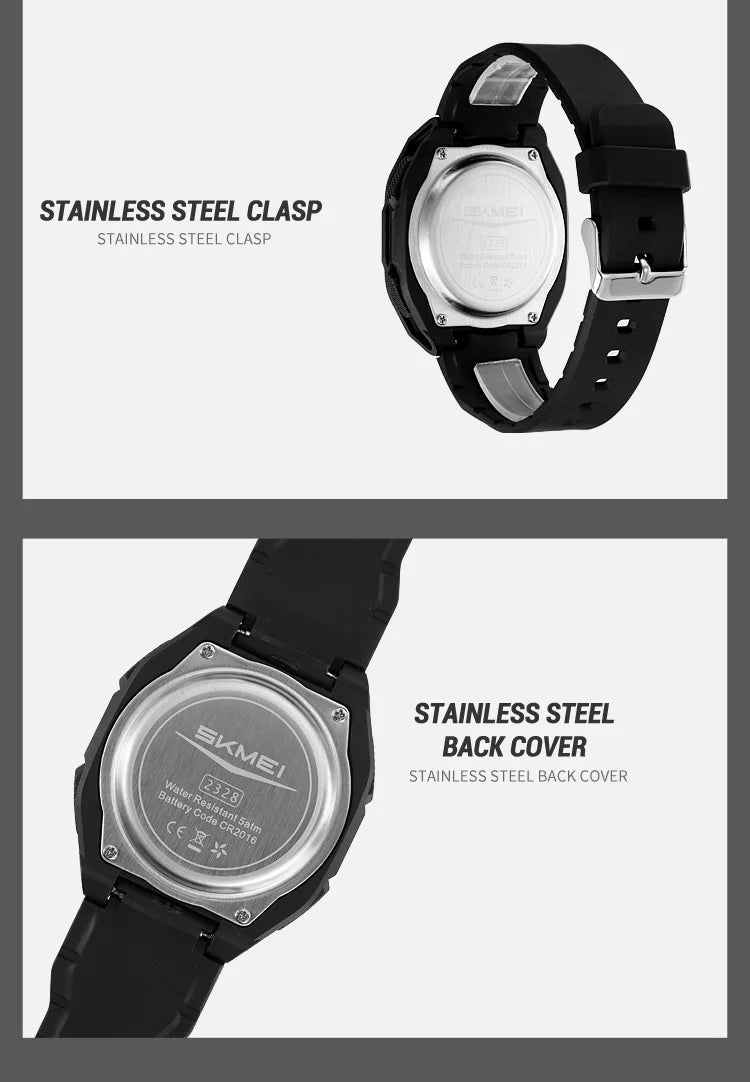 Montre Unisexe SKMEI Business Digital Quartz – Sport Étanche Multifonction Fashion