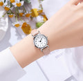 Montre Femme Simple Ronde Quartz Bracelet Cuir – Élégante Minimaliste Cadeau