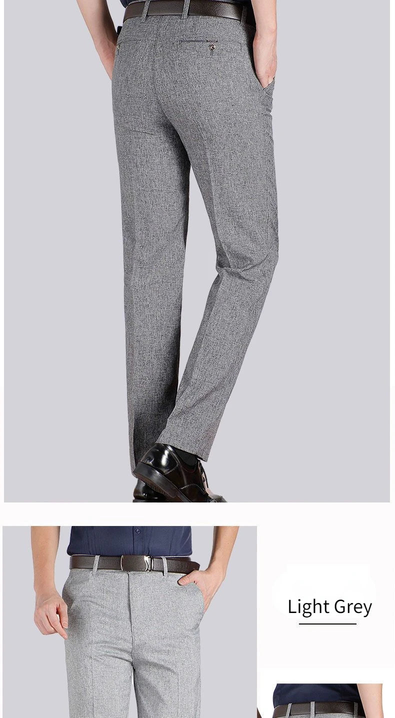 Pantalon de Costume Homme Haute Qualité Taille Haute Classique Business Casual Été Printemps Automne – Pantalon Élégant Professionnel | Mode Homme Premium